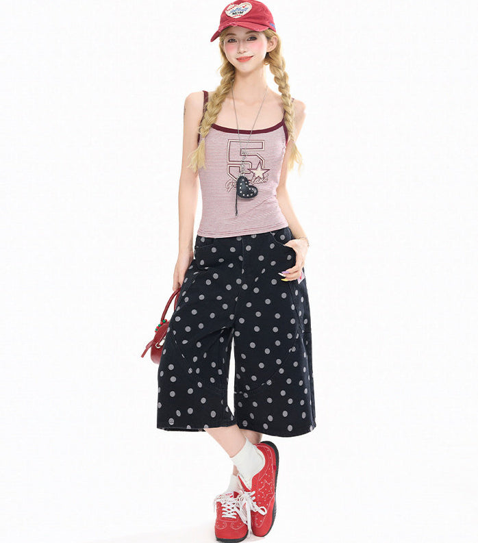 Striped Print Slim Camisole Top