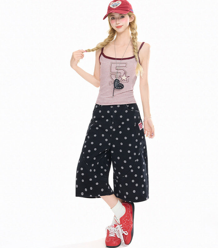 Striped Print Slim Camisole Top