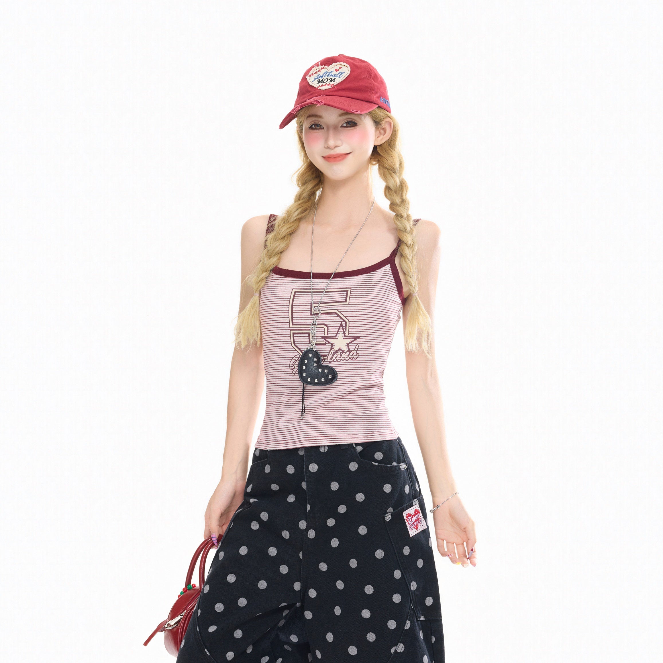 Striped Print Slim Camisole Top