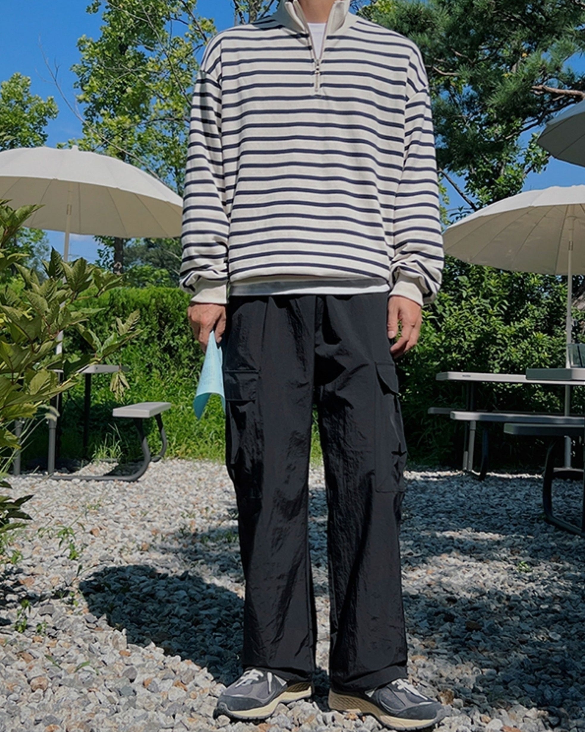 Striped Pullover Sweatshirt