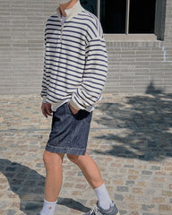 Striped Pullover Sweatshirt