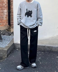 Striped Relaxed Fit Casual Trousers