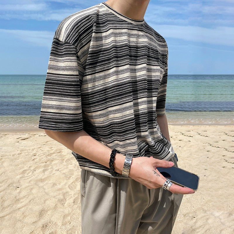 Striped Short Sleeve Casual T-Shirt