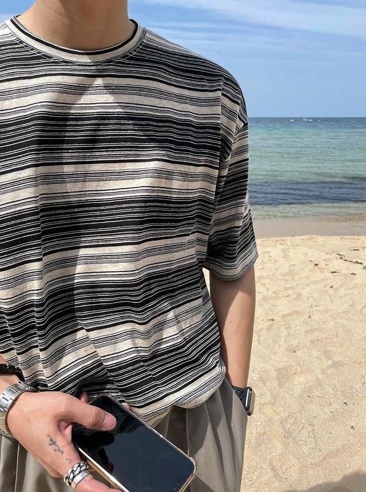 Striped Short Sleeve Casual T-Shirt