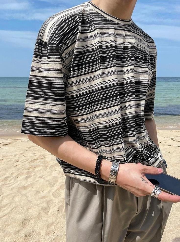 Striped Short Sleeve Casual T-Shirt
