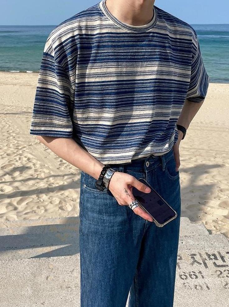 Striped Short Sleeve Casual T-Shirt