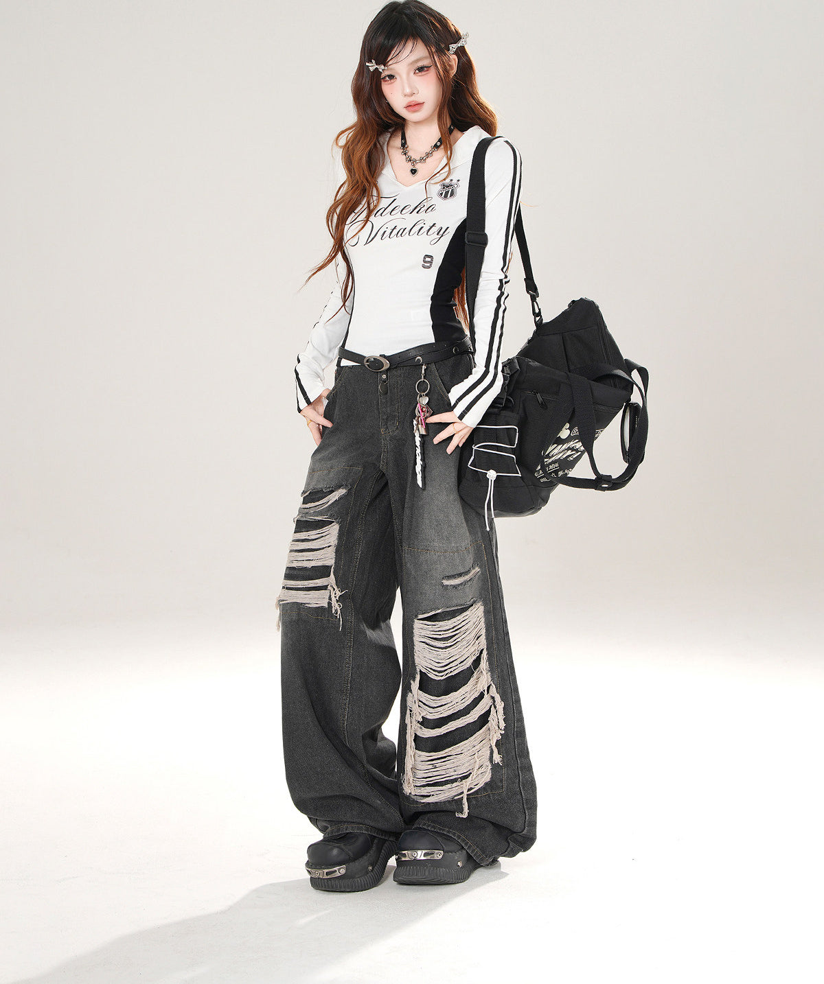 Style Long Sleeve Slim Fit Sailor Collar Top