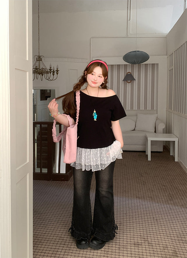 Style Loose Flare Jeans Pants