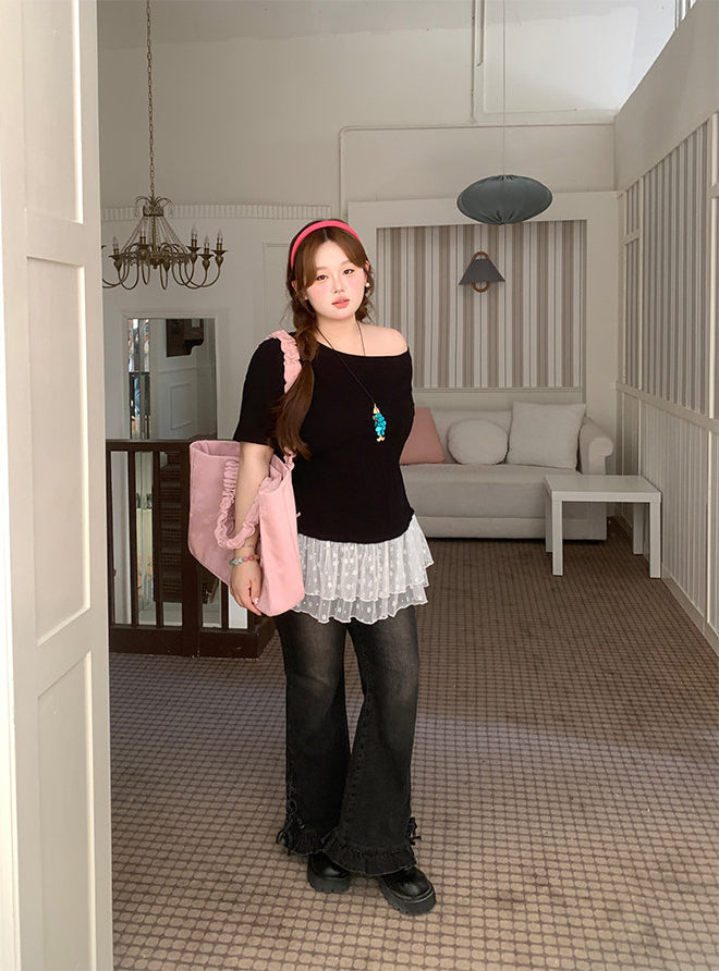 Style Loose Flare Jeans Pants