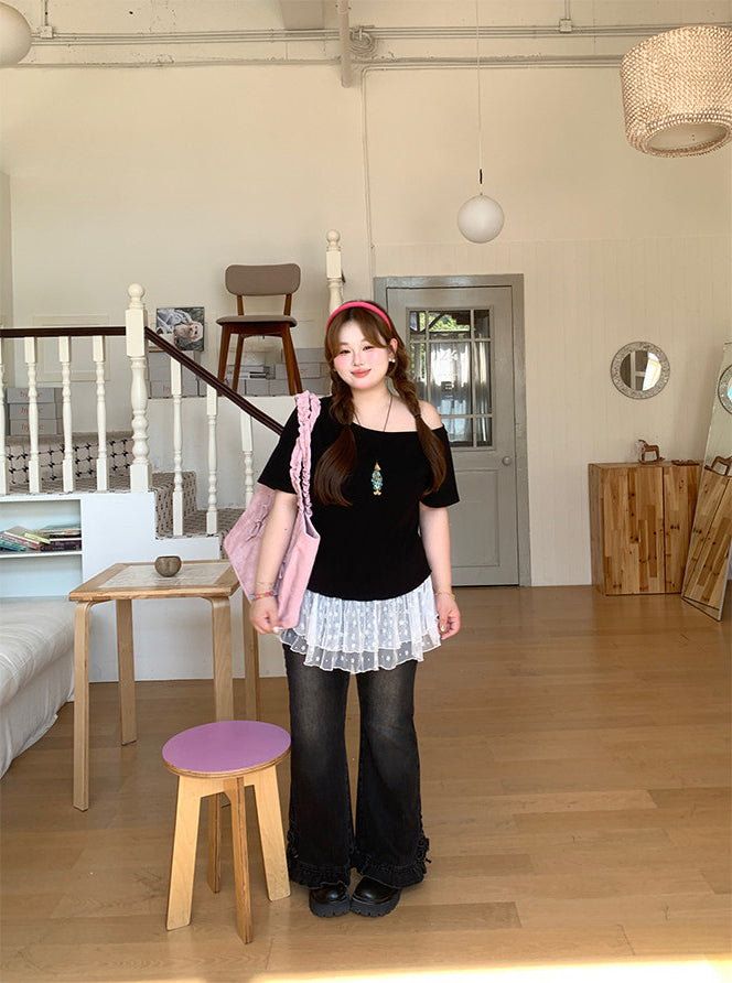 Style Loose Flare Jeans Pants