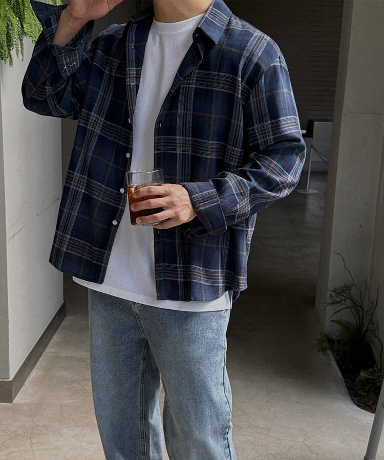 Style Plaid Long Sleeve Casual Shirt