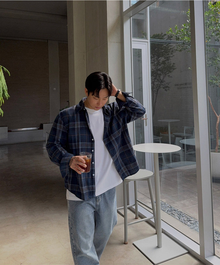 Style Plaid Long Sleeve Casual Shirt