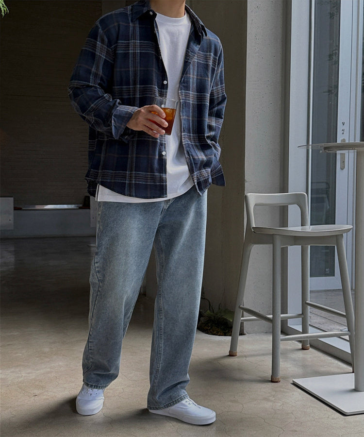 Style Plaid Long Sleeve Casual Shirt