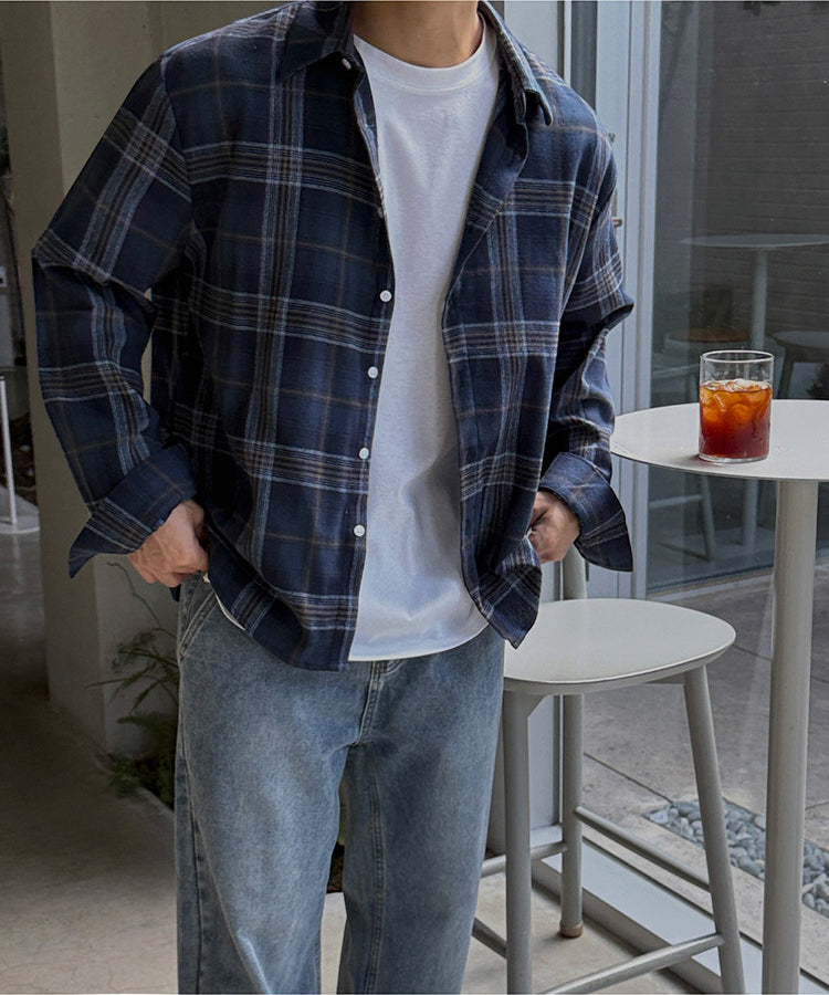 Style Plaid Long Sleeve Casual Shirt