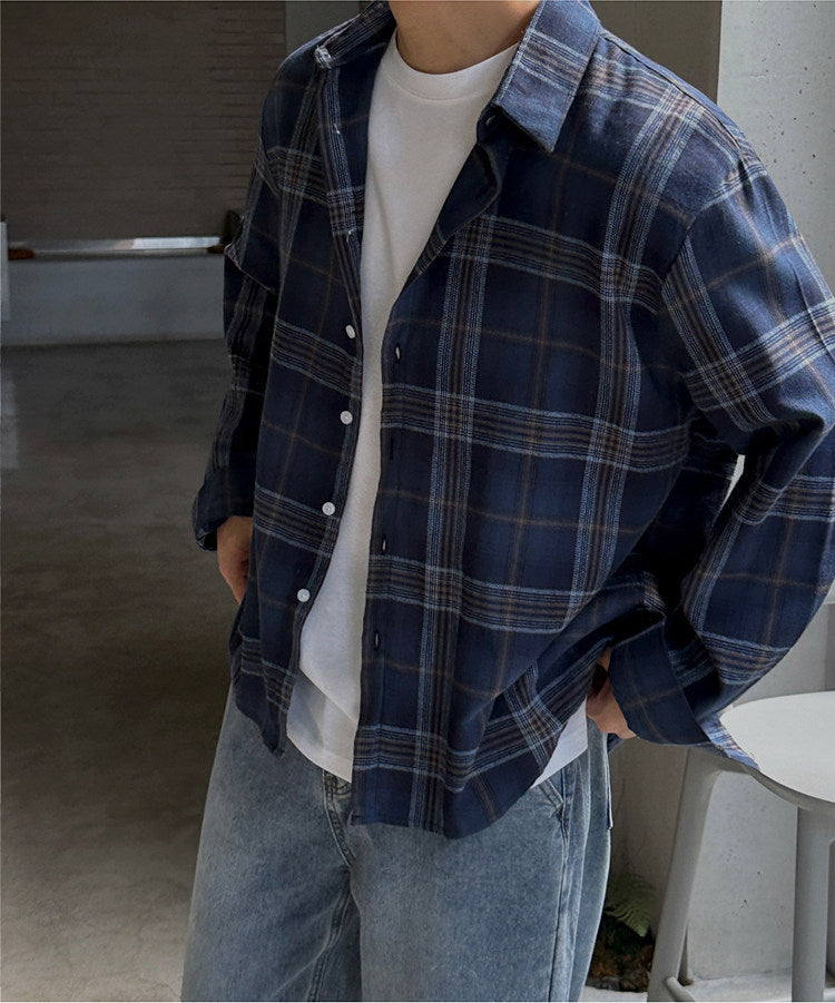 Style Plaid Long Sleeve Casual Shirt