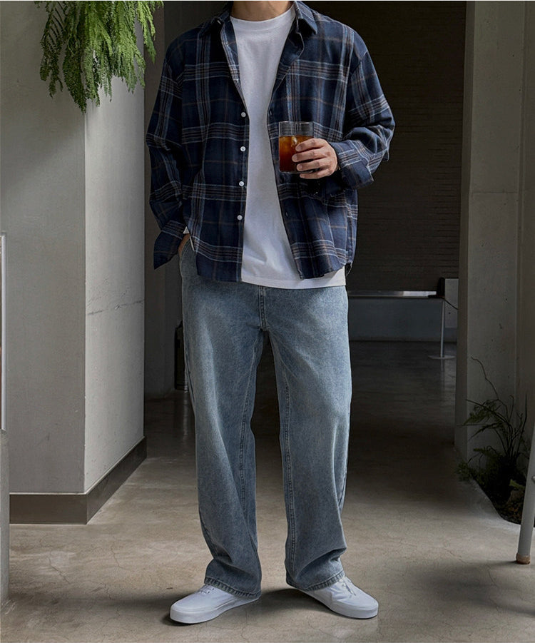 Style Plaid Long Sleeve Casual Shirt