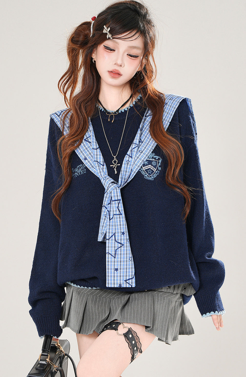 Style Plaid Loose Sweater