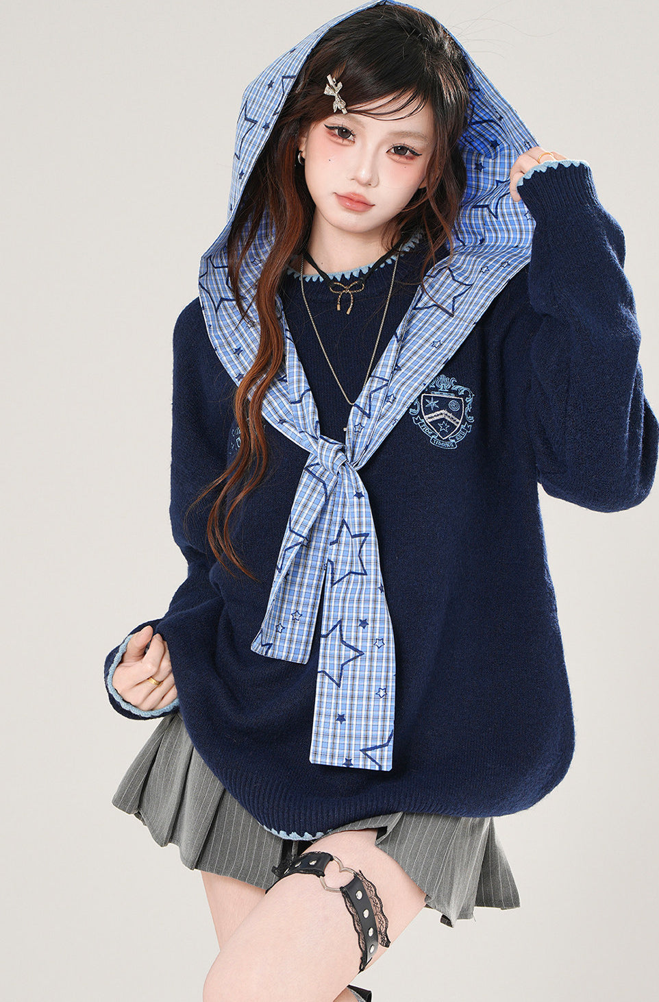 Style Plaid Loose Sweater