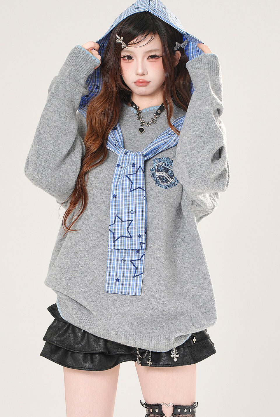 Style Plaid Loose Sweater