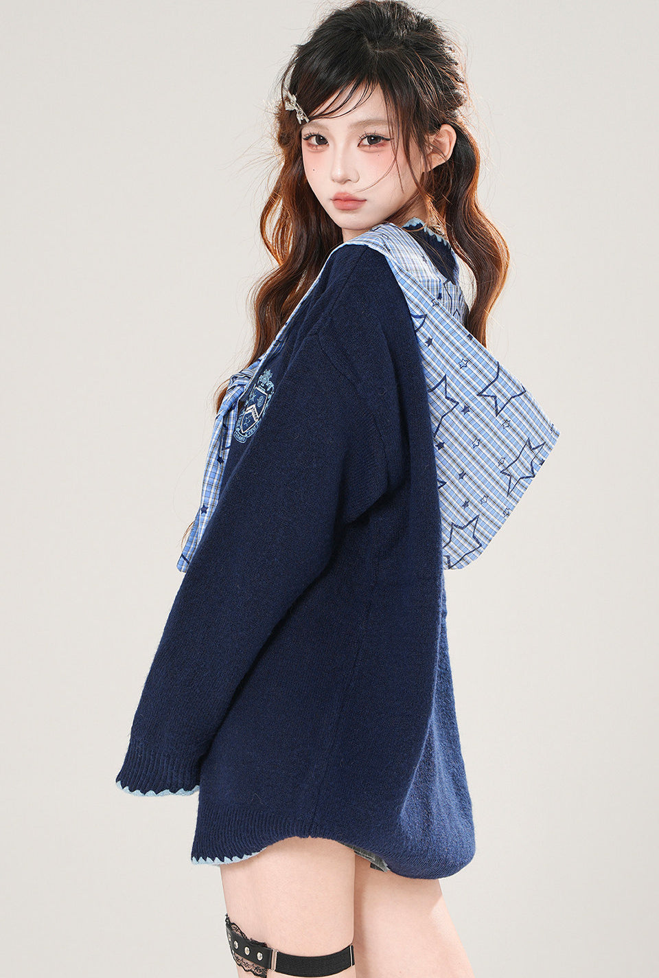 Style Plaid Loose Sweater