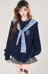 Style Plaid Loose Sweater