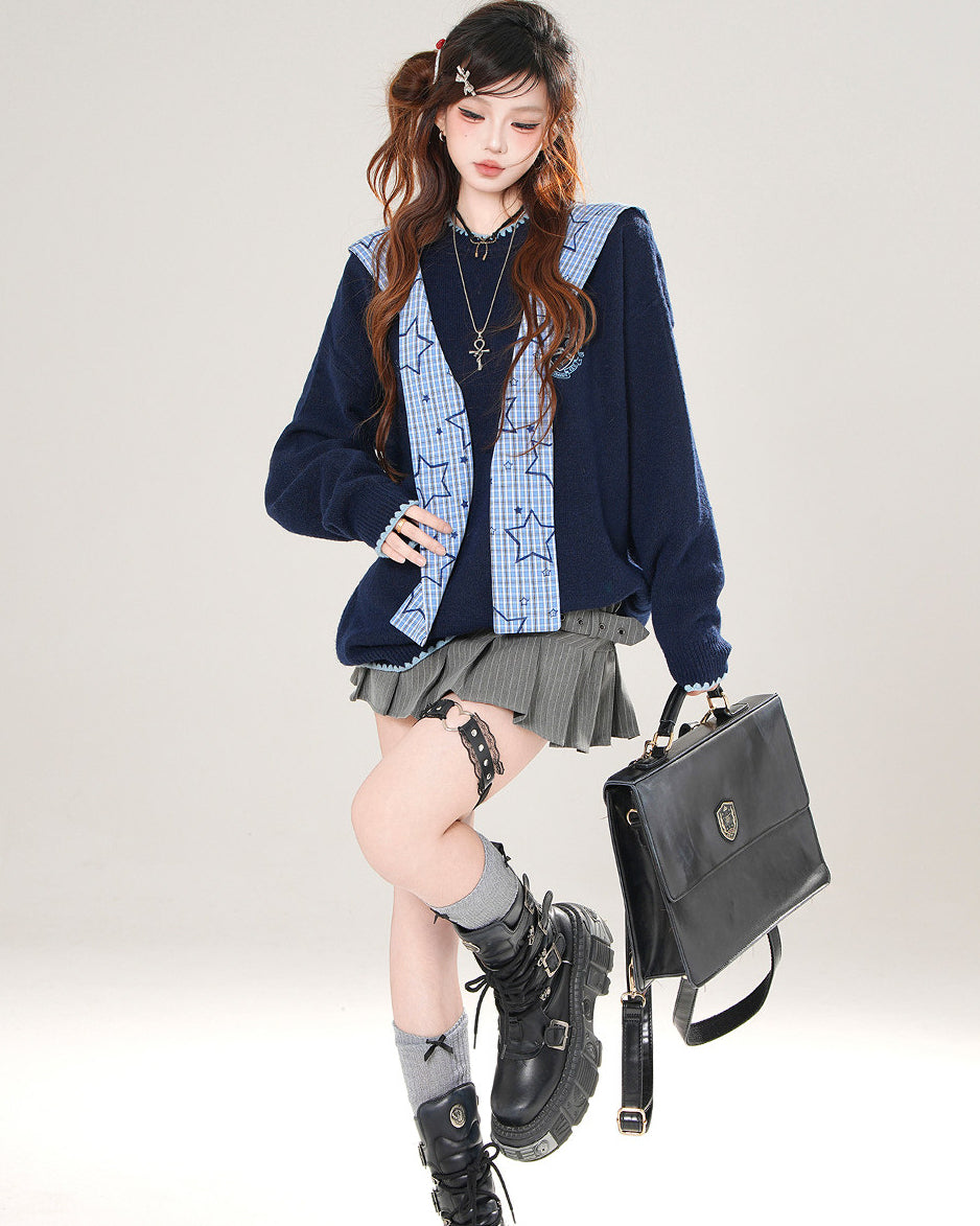 Style Plaid Loose Sweater