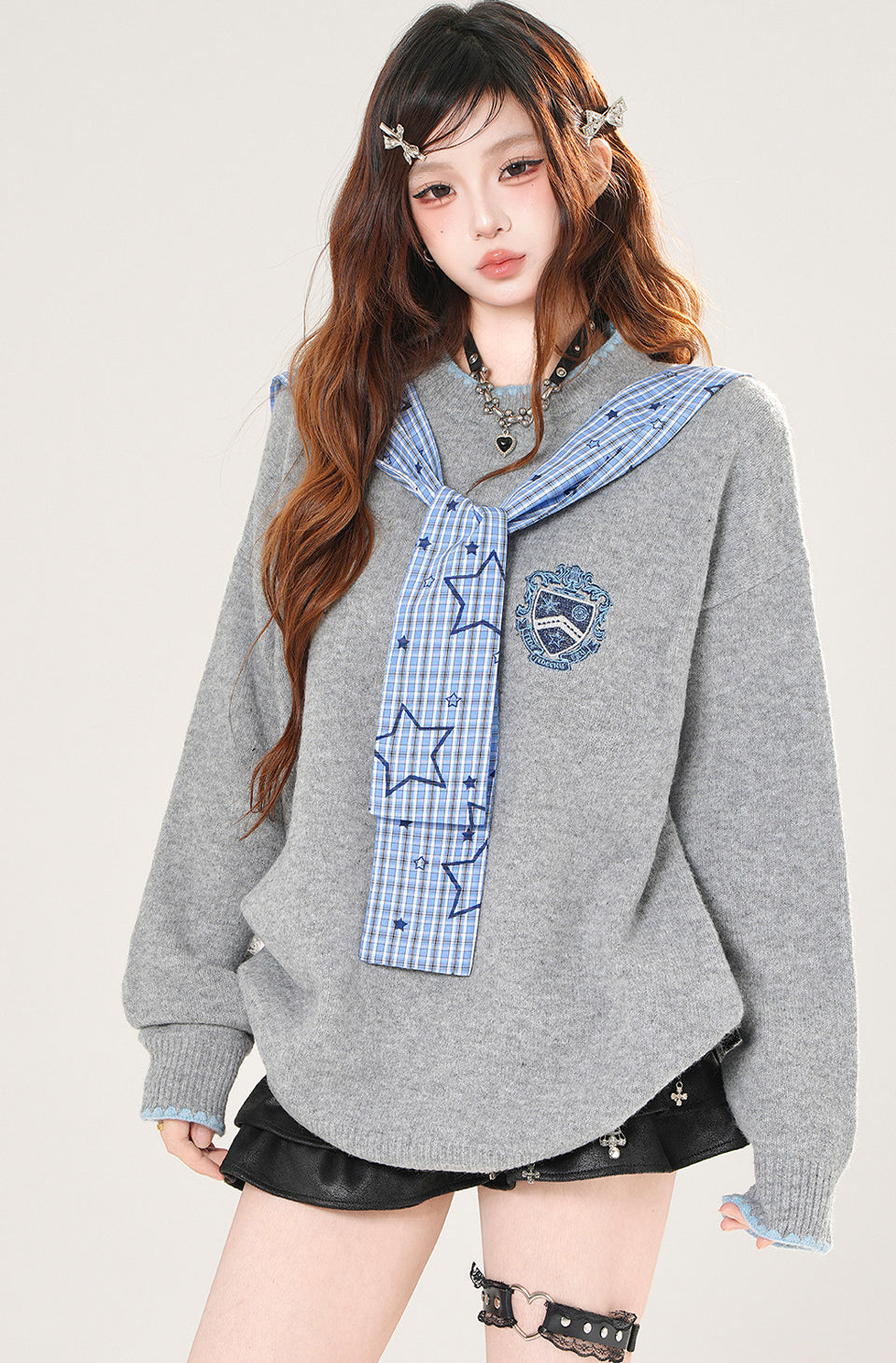 Style Plaid Loose Sweater
