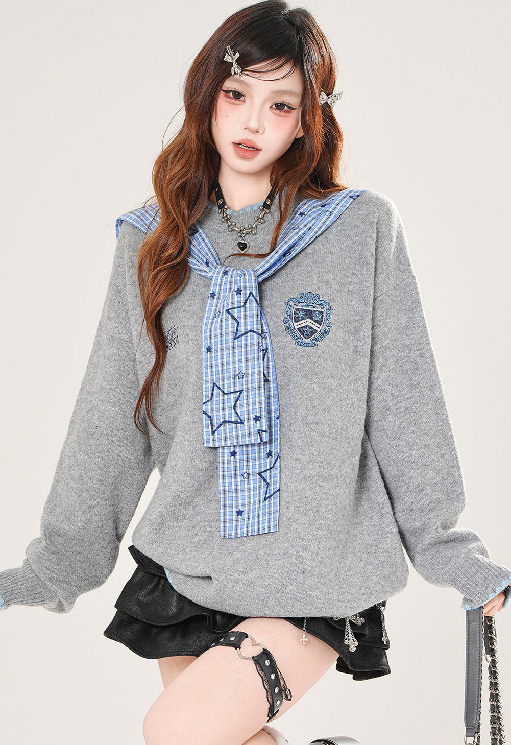 Style Plaid Loose Sweater