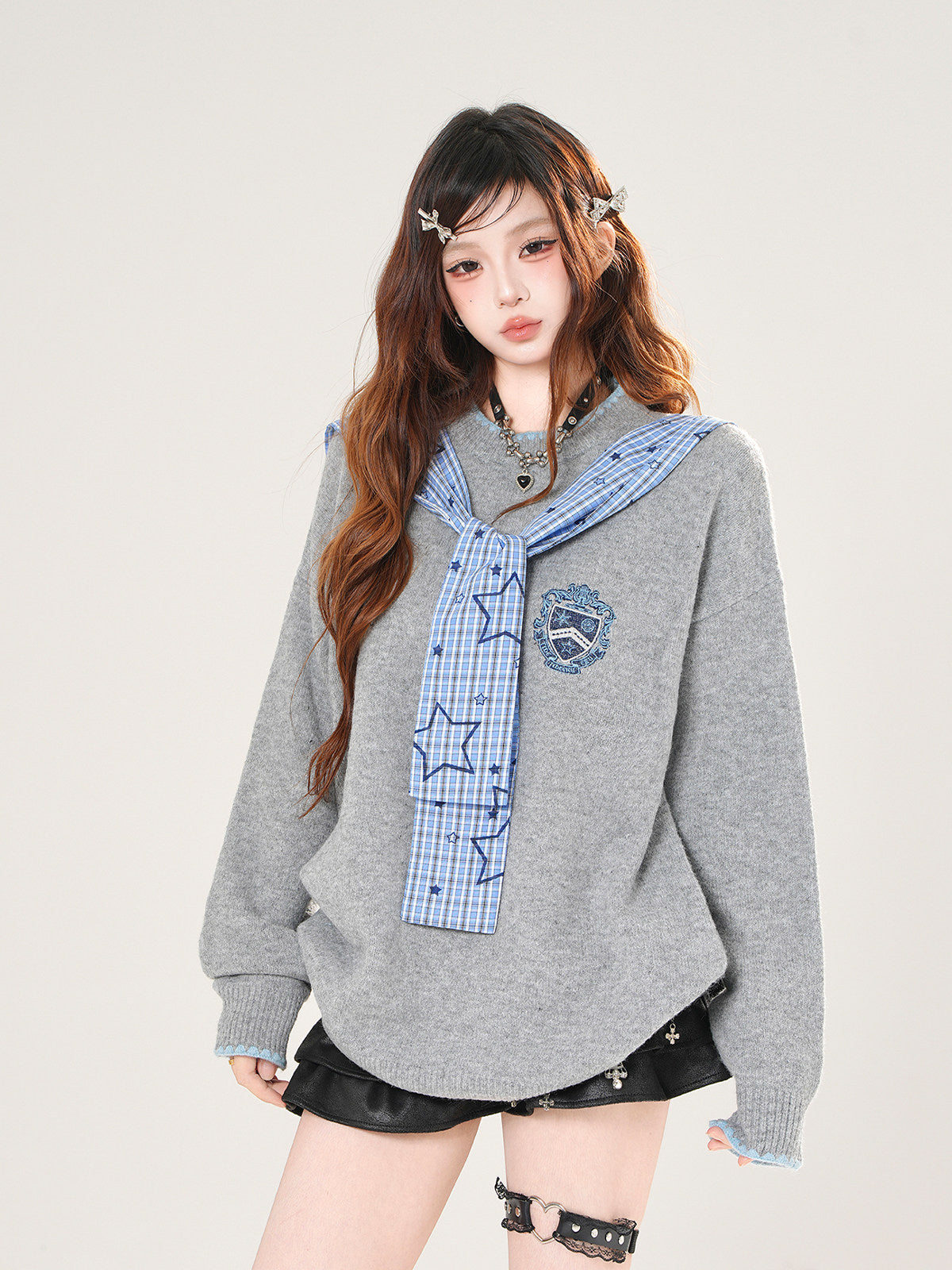 Style Plaid Loose Sweater