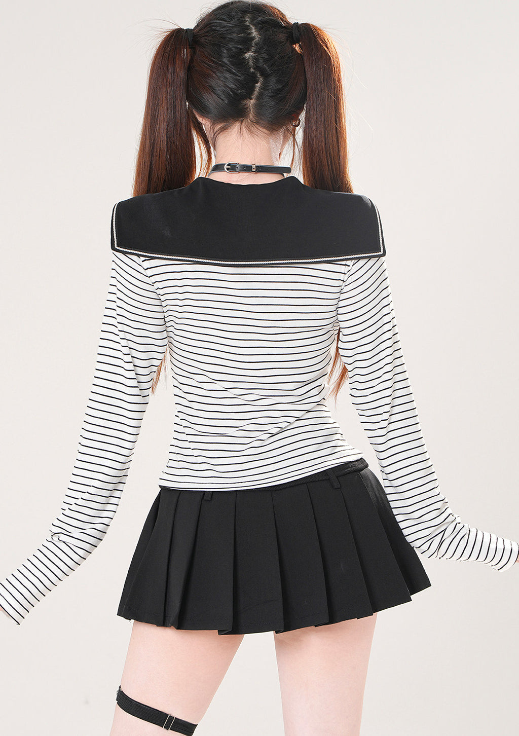 Style Sailor Collar Cropped Top