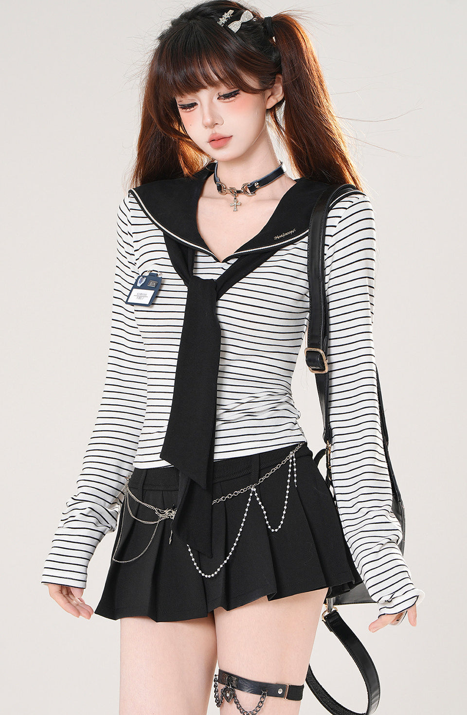 Style Sailor Collar Cropped Top