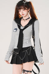 Style Sailor Collar Cropped Top