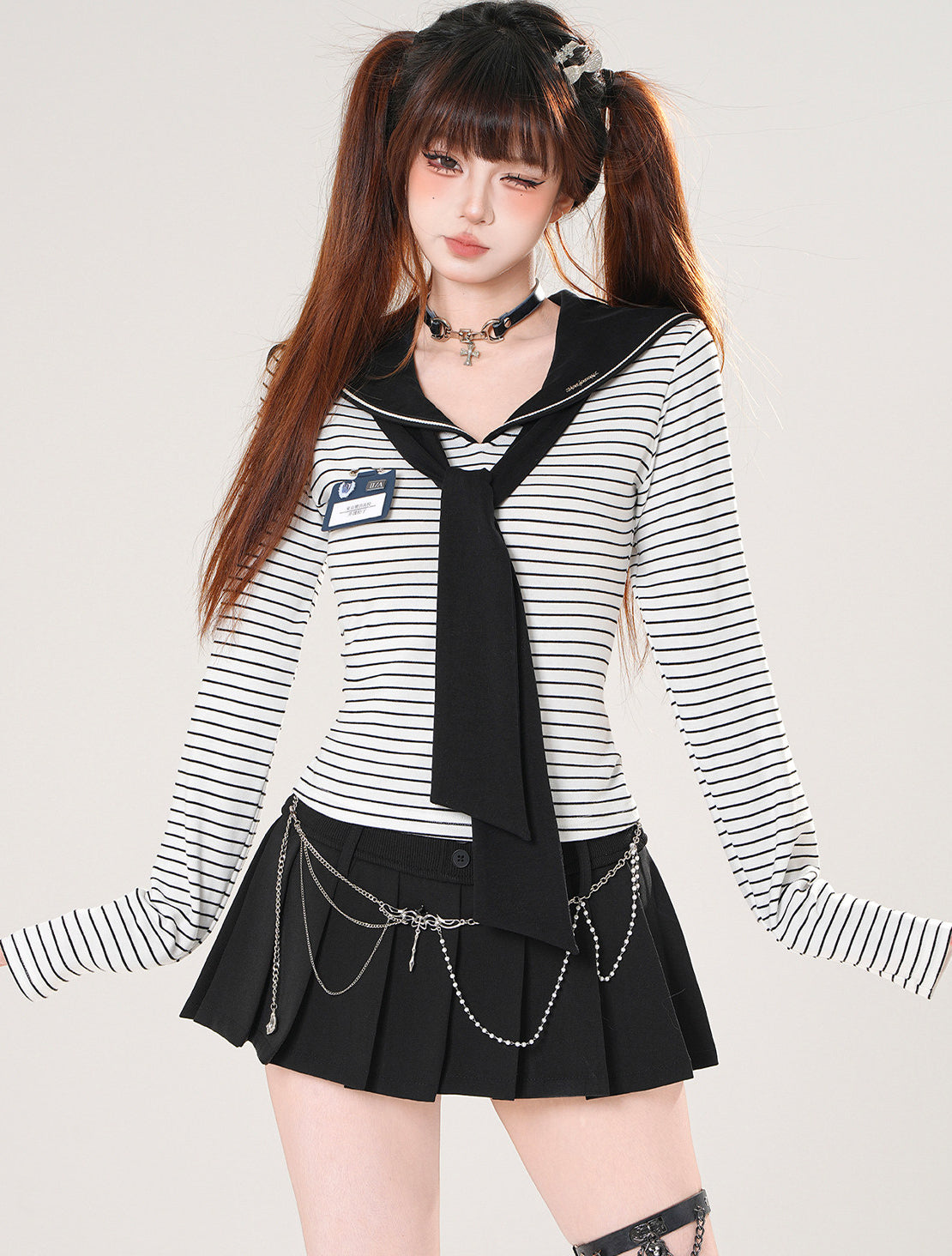 Style Sailor Collar Cropped Top