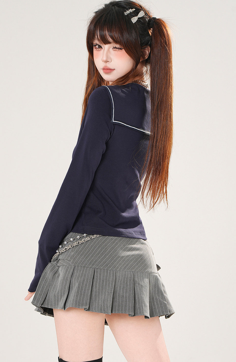 Style Sailor Collar Cropped Top