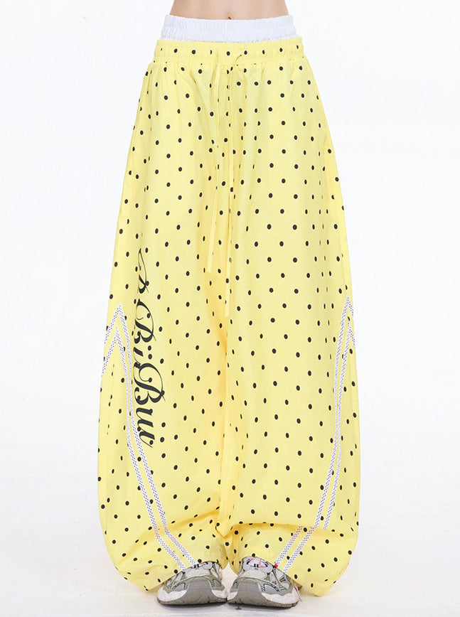Style Striped Polka Dot Wide Leg Pants
