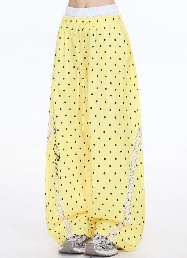 Style Striped Polka Dot Wide Leg Pants
