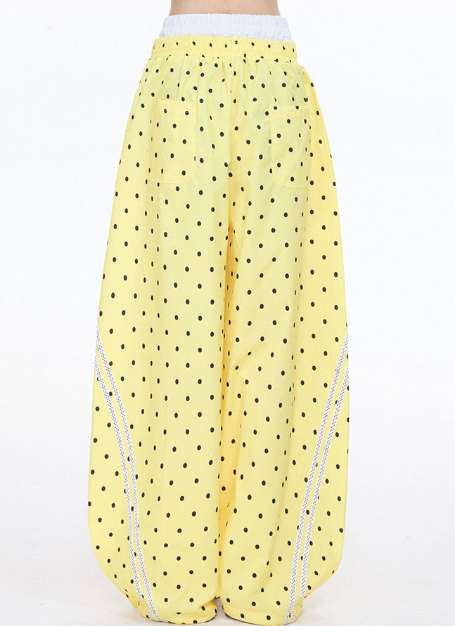 Style Striped Polka Dot Wide Leg Pants