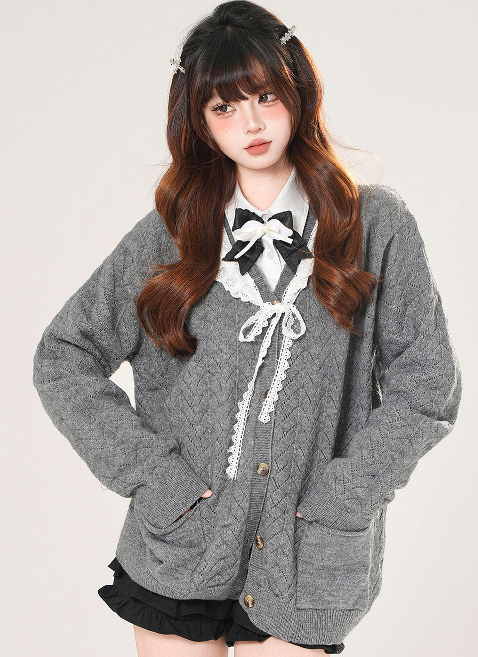 Style V Neck Cardigan Sweater Jacket