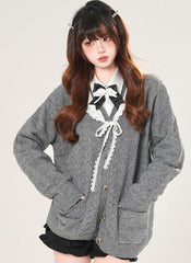 Style V Neck Cardigan Sweater Jacket