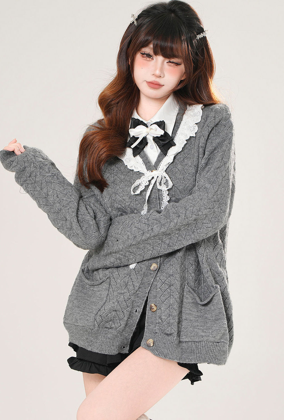 Style V Neck Cardigan Sweater Jacket
