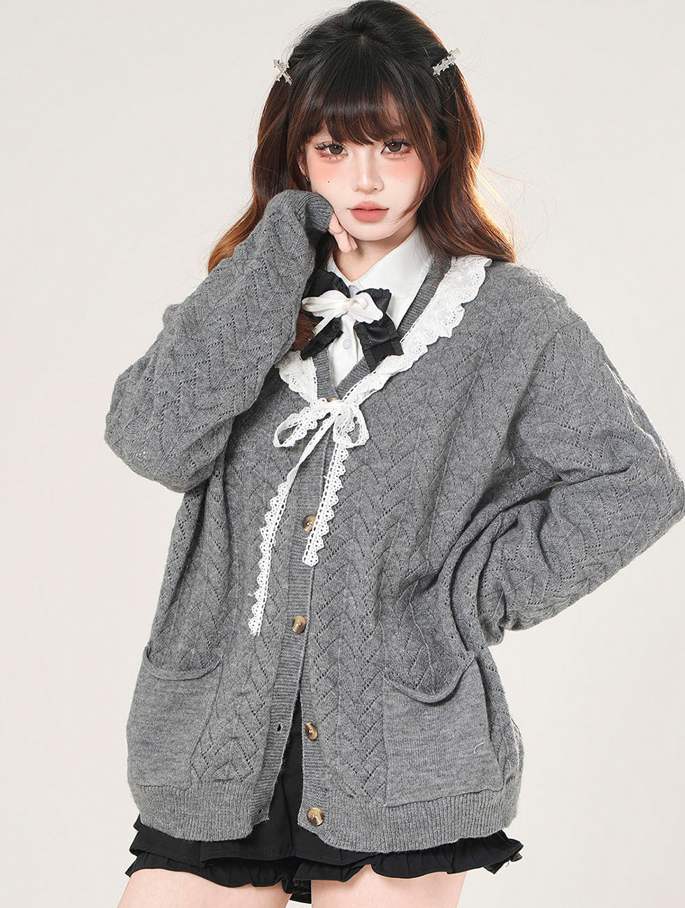 Style V Neck Cardigan Sweater Jacket