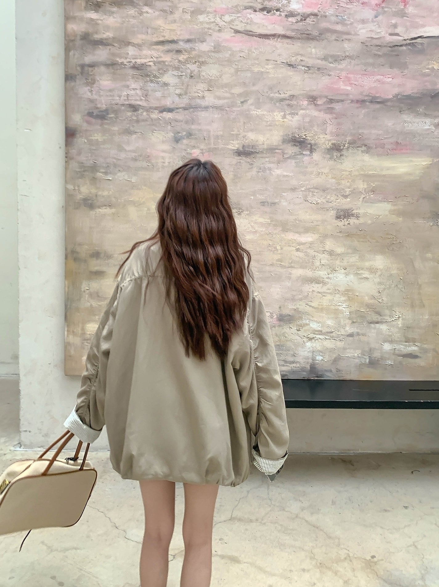 Stylish Army Green Loose Fit Trench Coat