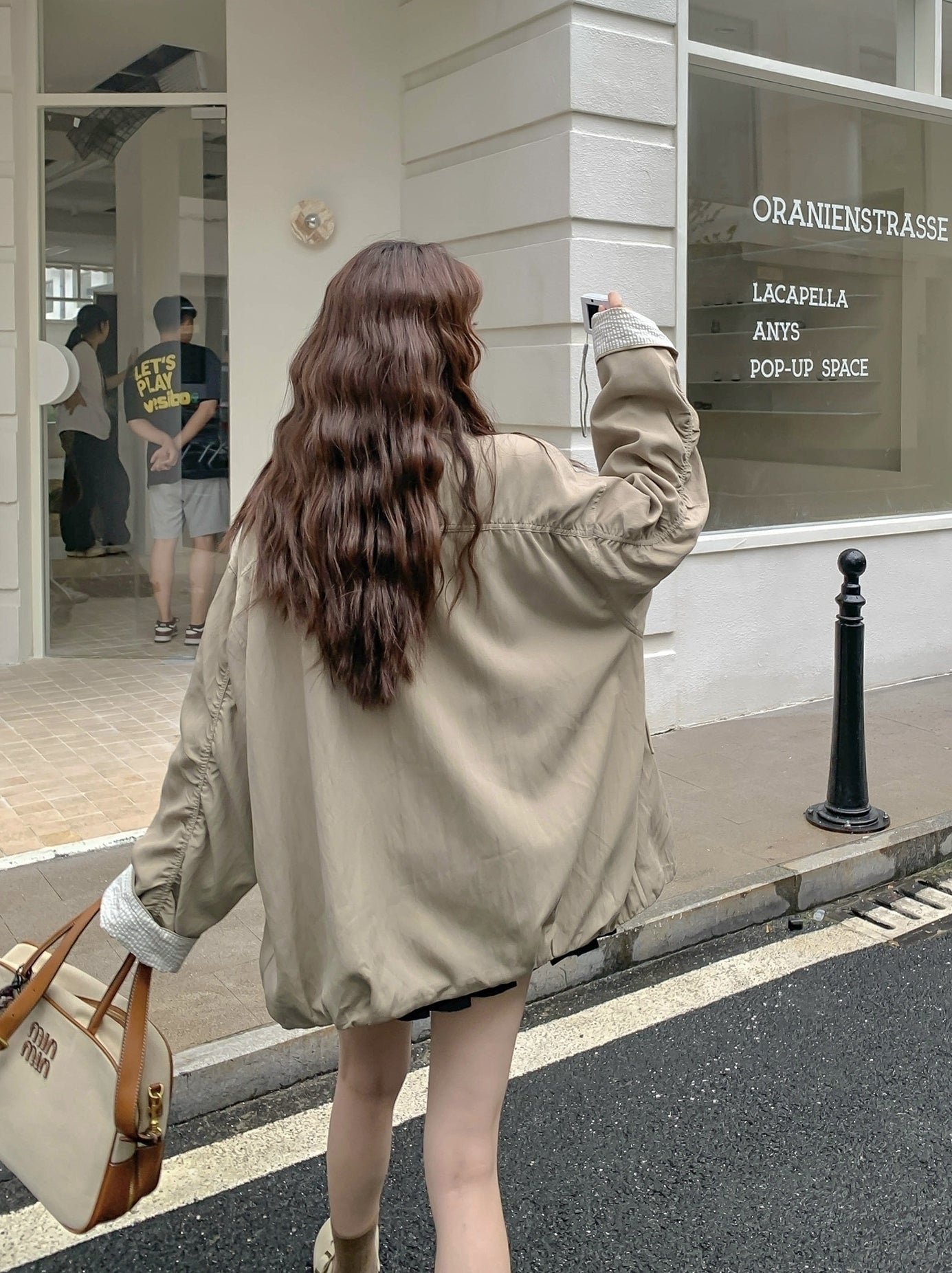 Stylish Army Green Loose Fit Trench Coat