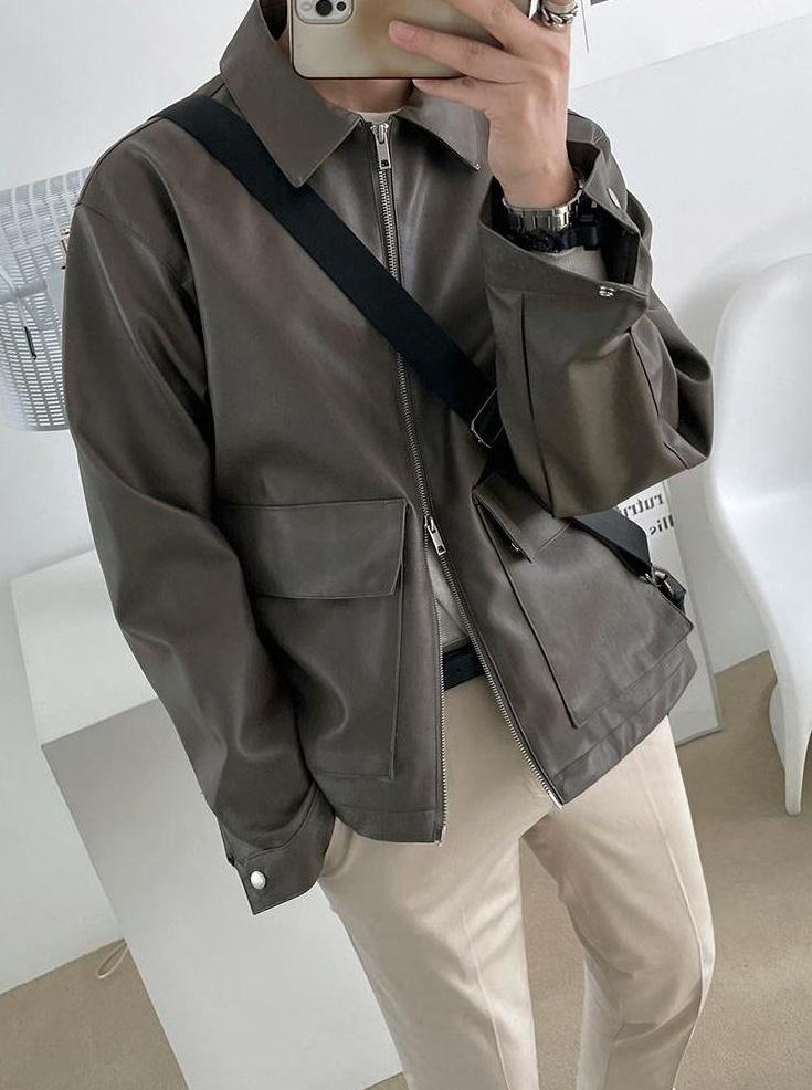 Stylish Biker PU Leather Jacket