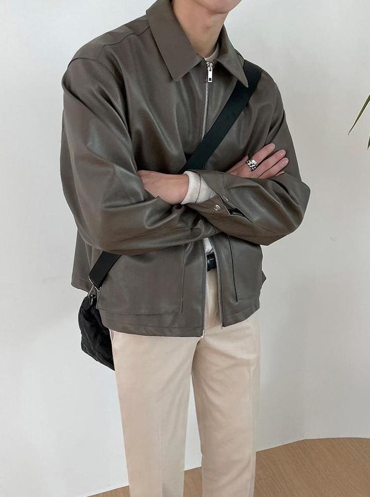 Stylish Biker PU Leather Jacket