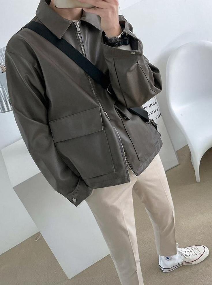 Stylish Biker PU Leather Jacket