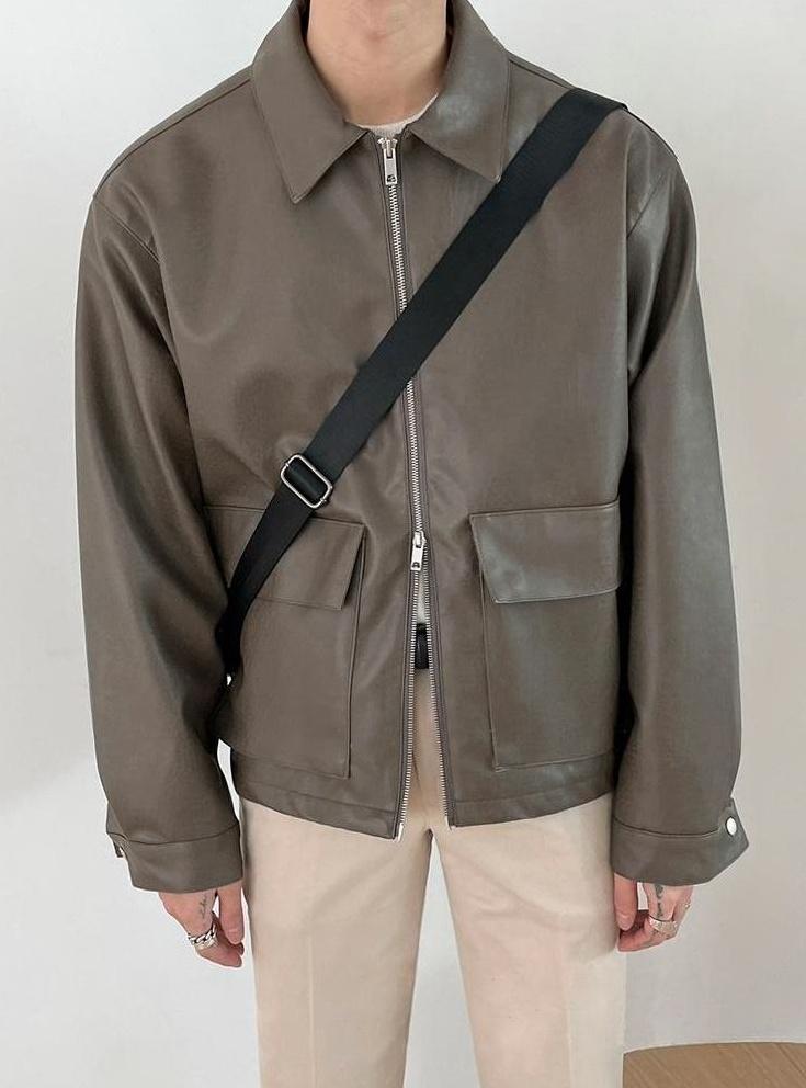 Stylish Biker PU Leather Jacket
