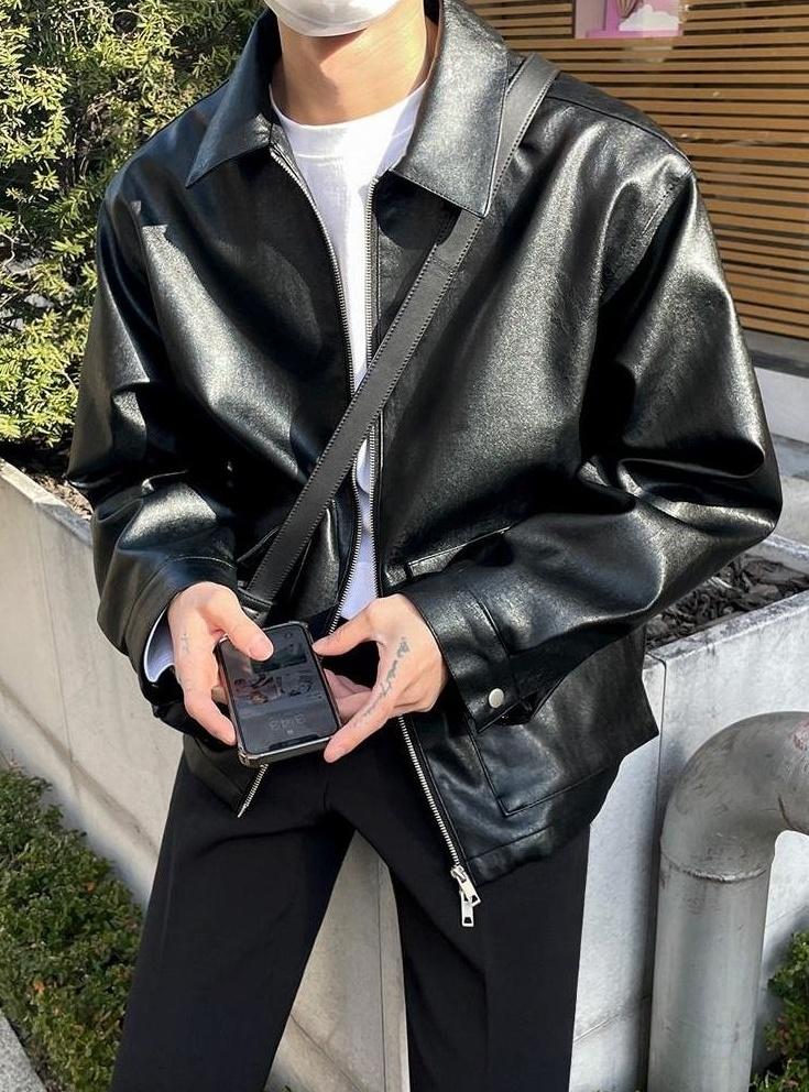 Stylish Biker PU Leather Jacket