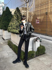 Stylish Biker PU Leather Jacket