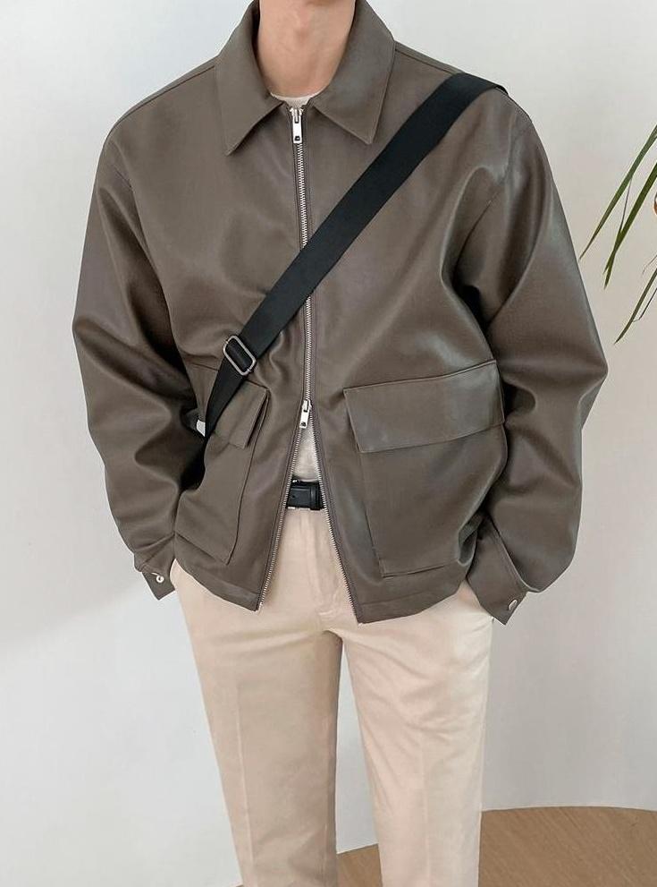 Stylish Biker PU Leather Jacket